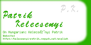 patrik kelecsenyi business card